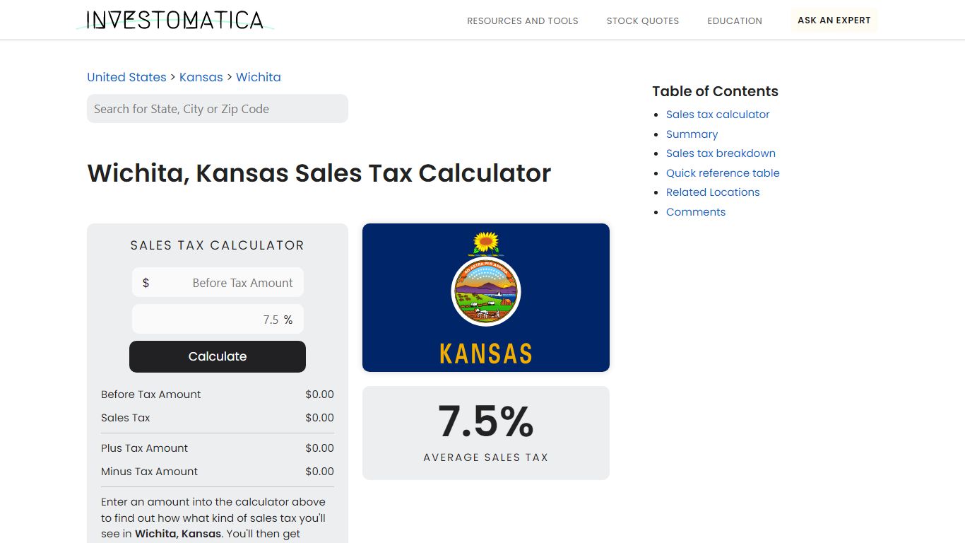 Wichita, Kansas Sales Tax Calculator (2022) - Investomatica